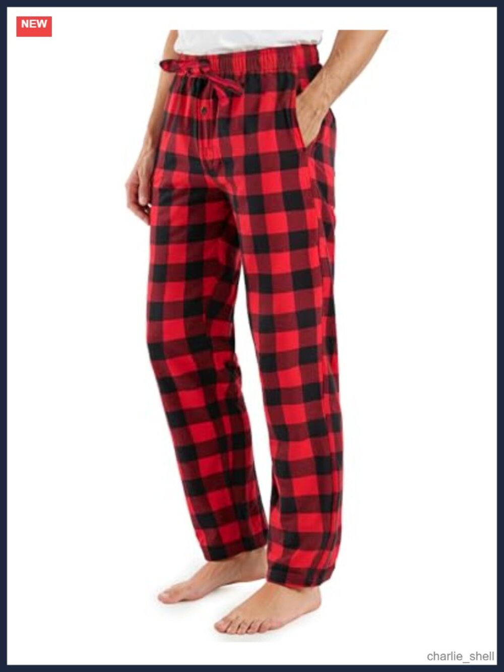 100% Cotton Men's Flannel Pajama Pants with Pockets, Relaxed Fit